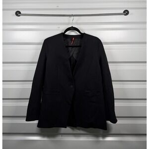 NWT SPANX Perfect Collarless Blazer Medium Black Ponte Knit